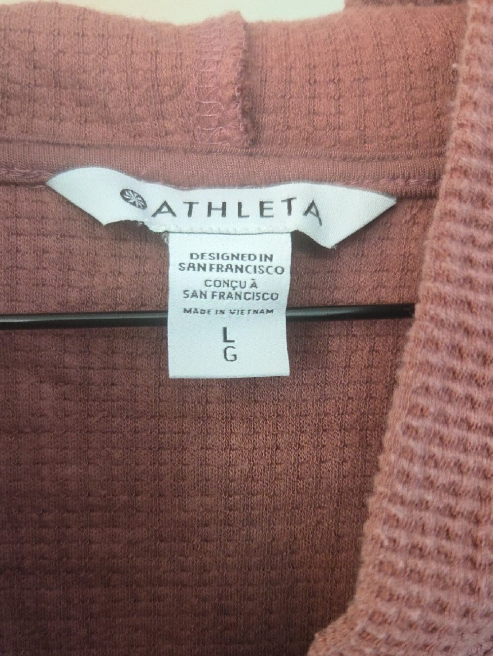 Athleta Waffle-Knit Hooded Pullover in Dusty Red - Picture 2 of 5